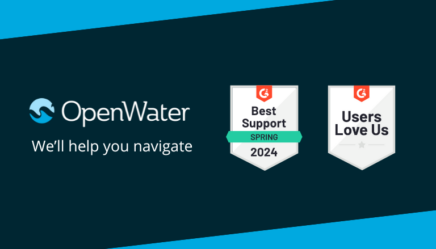 OpenWater logo with Best Support and Users Love Us badges